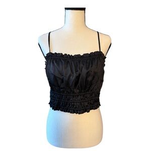 House of Harlow 1960 Black Ruffled Camisole
